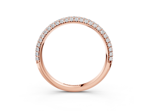 Rose gold Round Diamond Pave Set Eternity Band with Shared Prong Setting