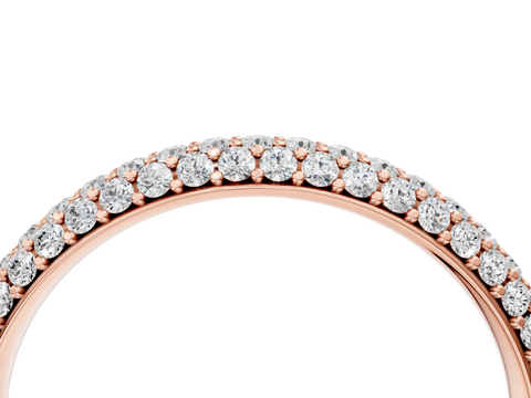 Rose gold Round Diamond Pave Set Eternity Band with Shared Prong Setting