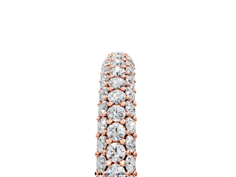 Rose gold Round Diamond Pave Set Eternity Band with Shared Prong Setting