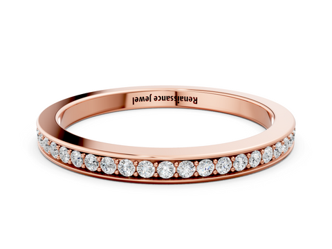 Rose gold Round Diamond Pave Set Eternity Band