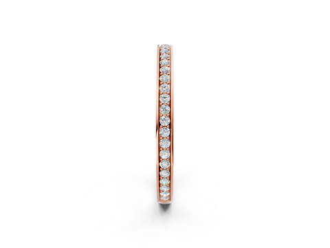 Rose gold Round Diamond Pave Set Eternity Band