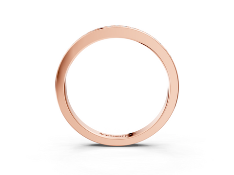 Rose gold Round Diamond Pave Set Eternity Band