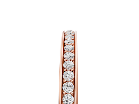 Rose gold Round Diamond Pave Set Eternity Band