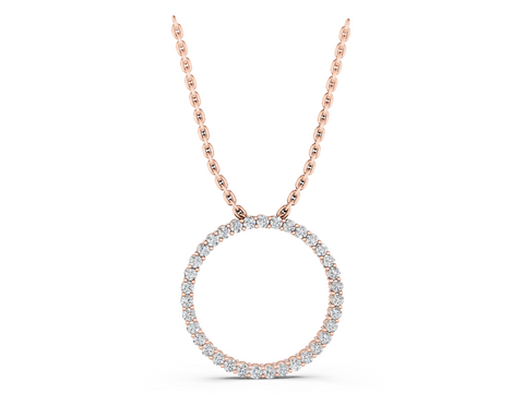 Rose gold Round Diamond Prong-Set Eternity Pendant