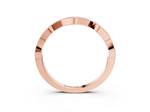 Rose gold Round Diamond Scalloped Pavé Eternity Band
