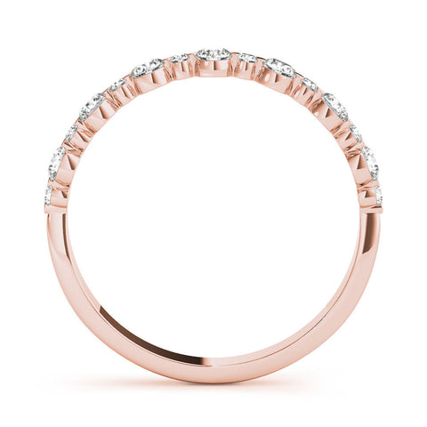 Rose gold Round Diamond Scalloped Prong Set Eternity Band