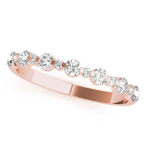 Rose gold Round Diamond Scalloped Prong Set Eternity Band