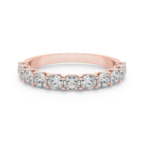 Rose gold Round Diamond Shared Prong Eternity Band