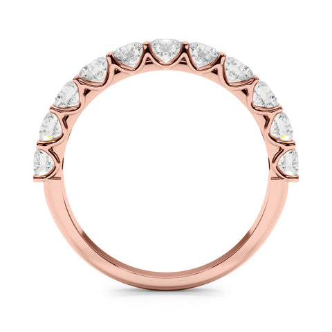Rose gold Round Diamond Shared Prong Eternity Band