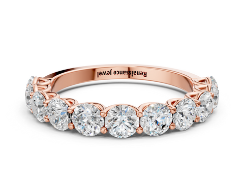 Rose gold Round Diamond Shared Prong Eternity Band