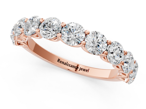 Rose gold Round Diamond Shared Prong Eternity Band