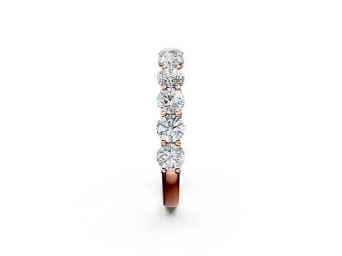 Rose gold Round Diamond Shared Prong Eternity Band