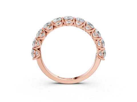 Rose gold Round Diamond Shared Prong Eternity Band
