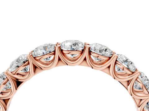 Rose gold Round Diamond Shared Prong Eternity Band