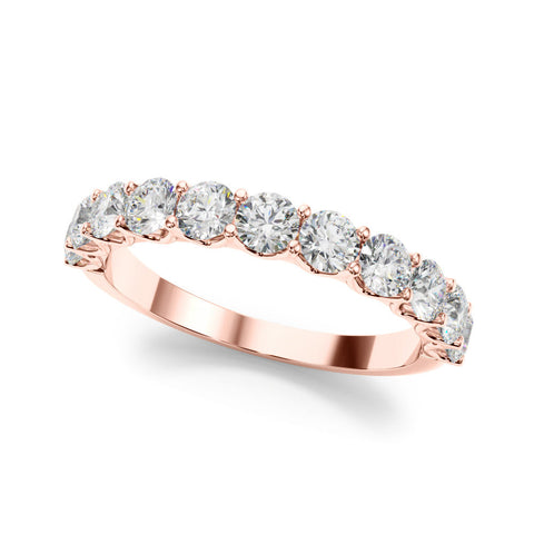Rose gold Round Diamond Shared Prong Eternity Band