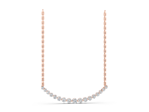 Rose gold Round Diamond V-Prong Bar Pendant