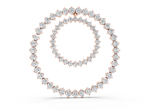 Rose gold Round Moissanite Double Halo Prong Set Pendant