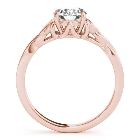 Rose gold Round Solitaire Celtic Knot Engagement Ring with Four-Prong Setting