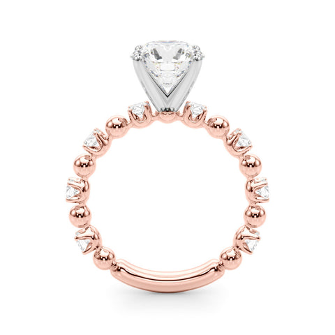 Rose gold Round Solitaire Diamond Bezel-Set Eternity Band with Prong Setting