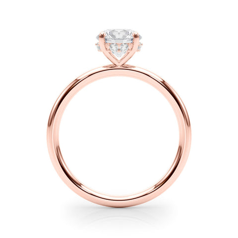 Rose gold Round Solitaire Diamond Ring with a Classic Band and Four-Prong Setting