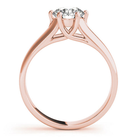 Rose gold Round Solitaire Engagement Ring with Six-Prong Setting and Comfort Fit Band