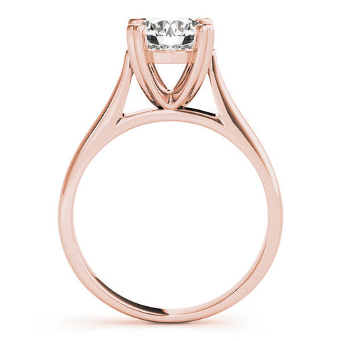 Rose gold Round Solitaire Heart Prong Engagement Ring with Tapered Band