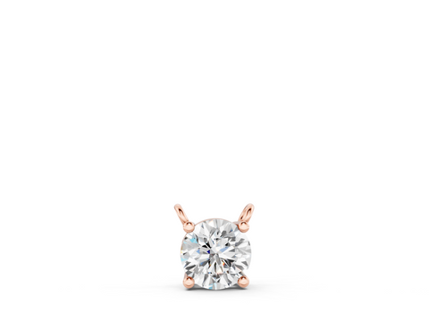 Rose gold Round Solitaire Pendant with Four-Prong Basket Setting