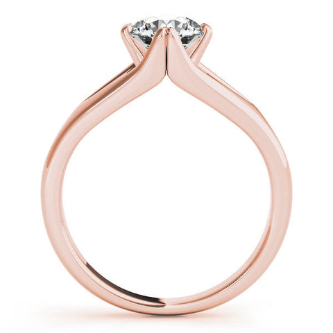 Rose gold Round Solitaire Split Shank Prong Set Ring