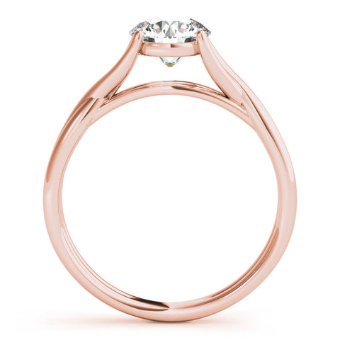 Rose gold Round Solitaire Twist Band Prong Setting Ring