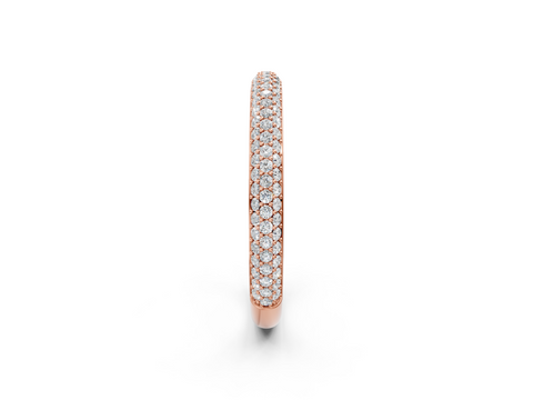 Rose gold Three-Row Round Diamond Pavé Eternity Band