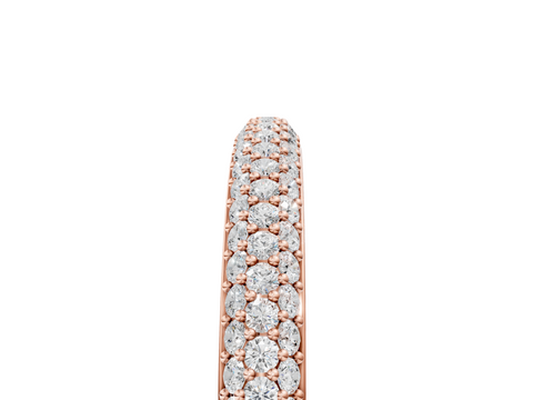 Rose gold Three-Row Round Diamond Pavé Eternity Band