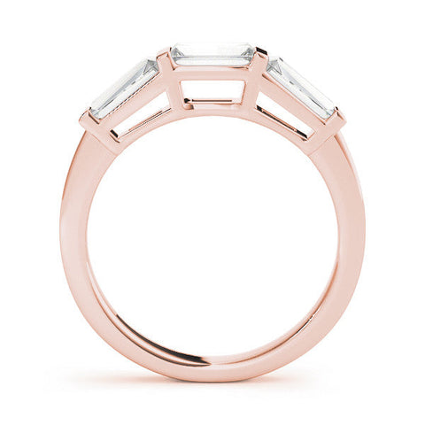 Rose gold Three-Stone Baguette Cut Channel Set Diamond Band