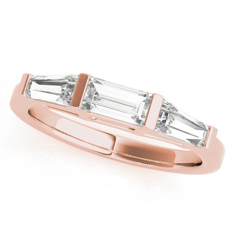 Rose gold Three-Stone Baguette Cut Channel Set Diamond Band