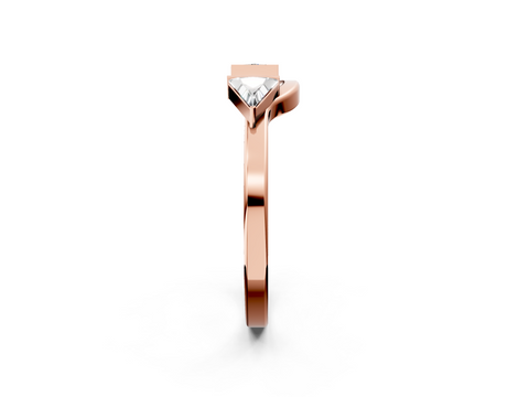 Rose gold Trillion Cut Open Band with Bezel Set Diamonds