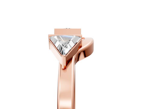 Rose gold Trillion Cut Open Band with Bezel Set Diamonds