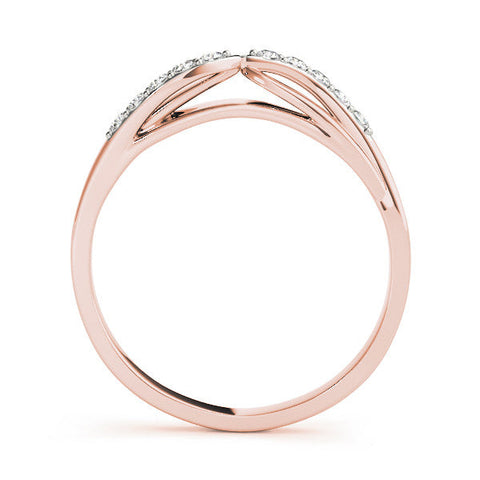 Rose gold Twist Pave Round Diamond Infinity Band with Channel Setting