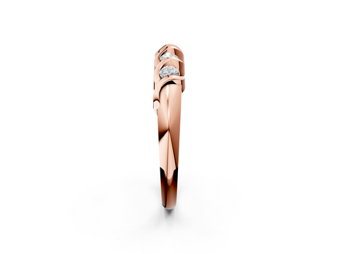 Rose gold Twist Prong Round Diamond Eternity Band