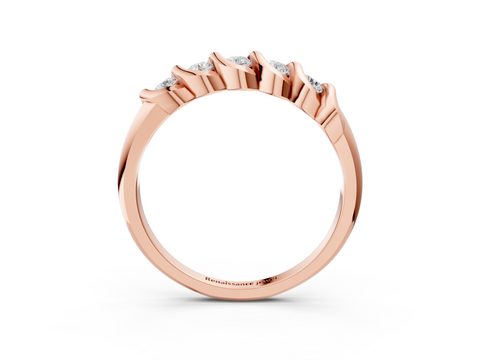 Rose gold Twist Prong Round Diamond Eternity Band