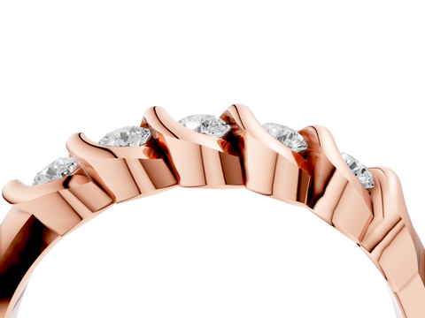 Rose gold Twist Prong Round Diamond Eternity Band