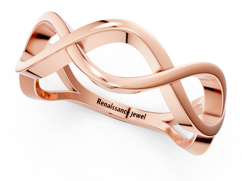 Rose gold Twisted Infinity Band with No Stone