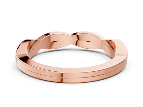Rose gold Twisted Infinity Band with Round Stone Setting and Classic Prong