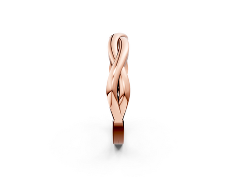 Rose gold Twisted Infinity Band with Round Stone Setting and Classic Prong