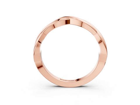 Rose gold Twisted Infinity Band with Round Stone Setting and Classic Prong