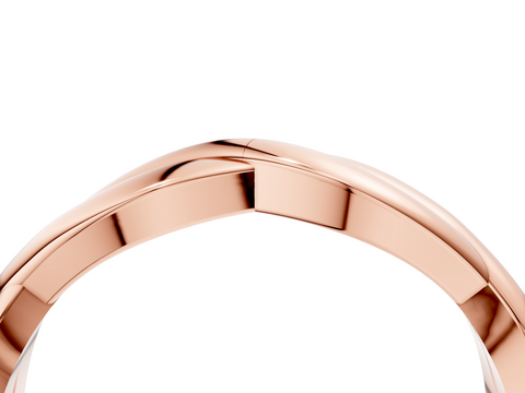 Rose gold Twisted Infinity Band with Round Stone Setting and Classic Prong