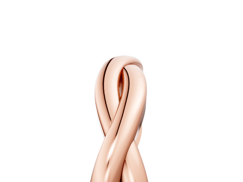 Rose gold Twisted Infinity Band with Round Stone Setting and Classic Prong
