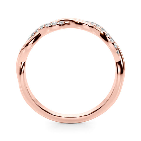 Rose gold Twisted Pave Round Diamond Infinity Band
