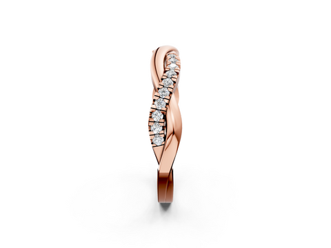 Rose gold Twisted Pave Round Diamond Infinity Band