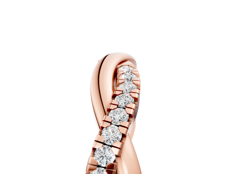 Rose gold Twisted Pave Round Diamond Infinity Band