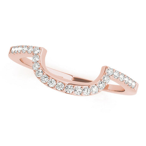 Rose gold U-Shaped Pavé Round Diamond Contour Band