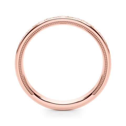 Rose gold Vintage Engraved Milgrain Band